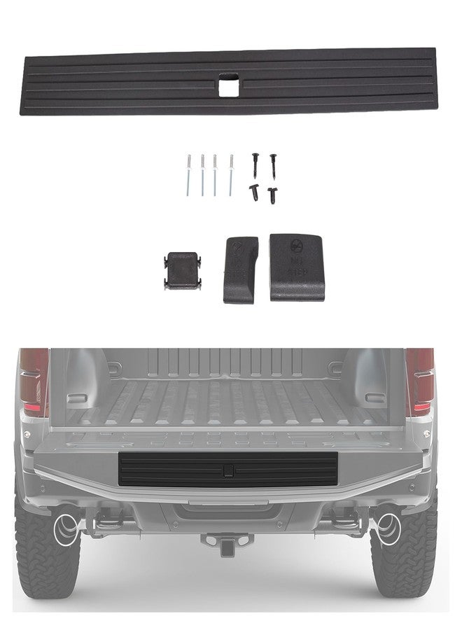 ECOTRIC Center Tailgate Molding Trim Compatible with 2015-2020 Ford F150 F-150 Replacement for FL3Z9940602B FO1904135 Flexible Flex Step Cap Top Trim Protector Cover w/Release Button - Image 1